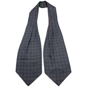 VITALI Green/Red/Purple Geometric Silk LUXURY Ascot Cravat ITALY